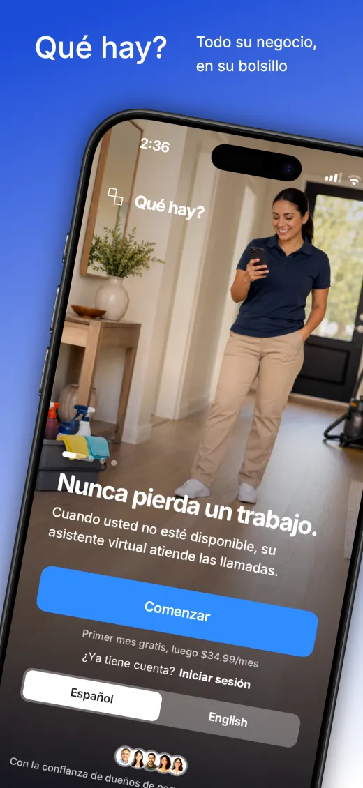 Qué&nbsp;hay? app: your whole business in your pocket. Never lose a job.