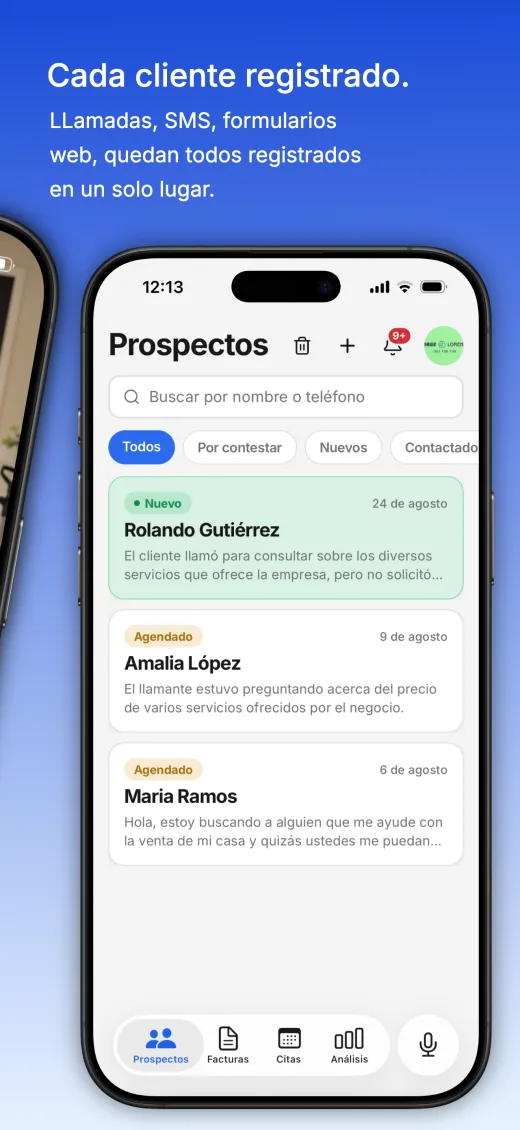 Every customer on record: calls, texts and web forms in one place.